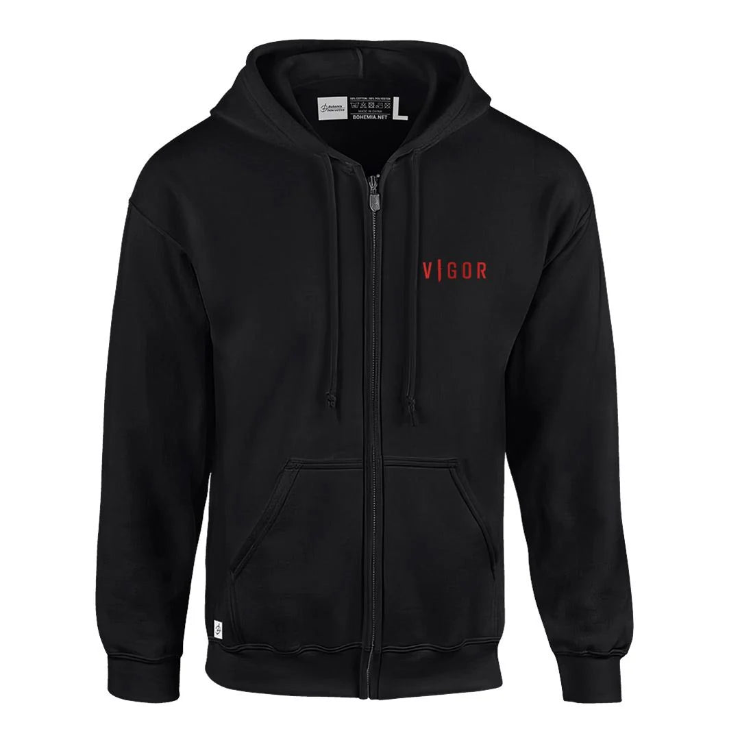 VIGOR - ORIGINAL ZIP-UP HOODIE | BLACK