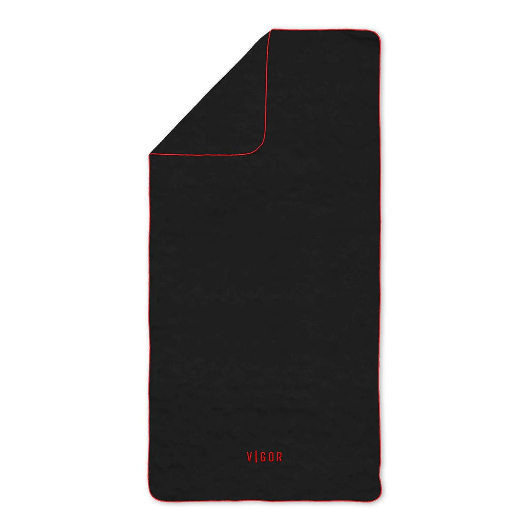 VIGOR - QUICK DRY TOWEL | 130x70CM | BLACK/RED Unisex Towel