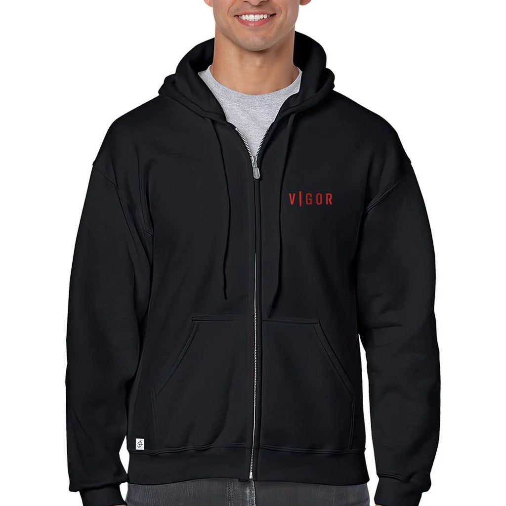VIGOR - ORIGINAL ZIP-UP HOODIE | BLACK