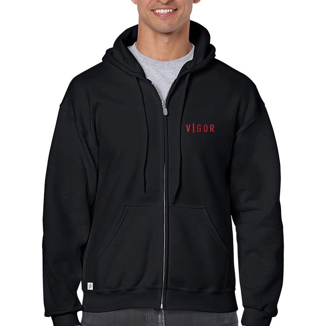 VIGOR - ORIGINAL ZIP-UP HOODIE | BLACK